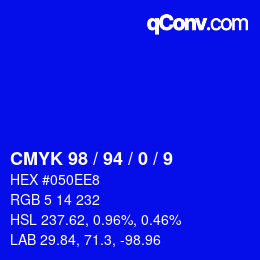 カラーコード: CMYK 98 / 94 / 0 / 9 | qconv.com