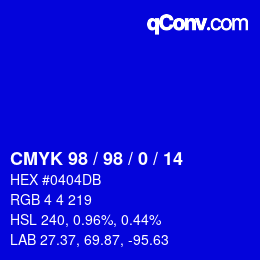 颜色代码: CMYK 98 / 98 / 0 / 14 | qconv.com