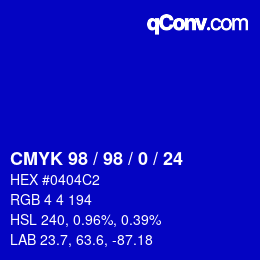 Color code: CMYK 98 / 98 / 0 / 24 | qconv.com