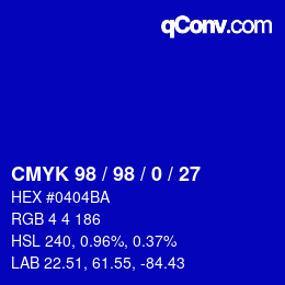 Color code: CMYK 98 / 98 / 0 / 27 | qconv.com