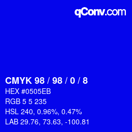 カラーコード: CMYK 98 / 98 / 0 / 8 | qconv.com