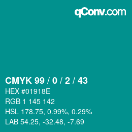 Color code: CMYK 99 / 0 / 2 / 43 | qconv.com