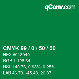 Color code: CMYK 99 / 0 / 50 / 50 | qconv.com