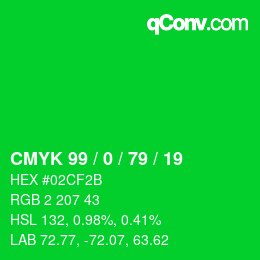 Farbcode: CMYK 99 / 0 / 79 / 19 | qconv.com