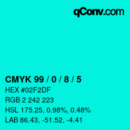 Color code: CMYK 99 / 0 / 8 / 5 | qconv.com