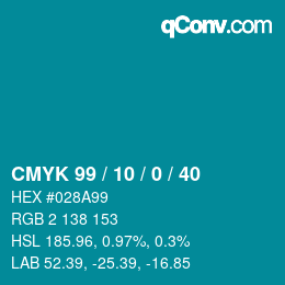 Color code: CMYK 99 / 10 / 0 / 40 | qconv.com