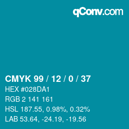 Color code: CMYK 99 / 12 / 0 / 37 | qconv.com