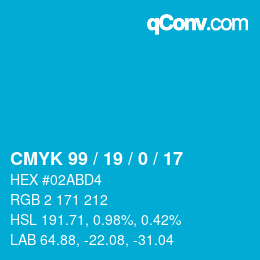 Color code: CMYK 99 / 19 / 0 / 17 | qconv.com