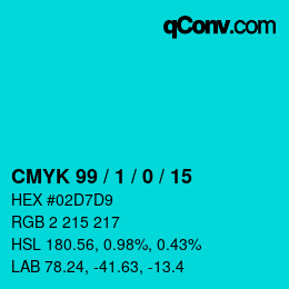 Color code: CMYK 99 / 1 / 0 / 15 | qconv.com