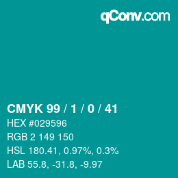 Color code: CMYK 99 / 1 / 0 / 41 | qconv.com