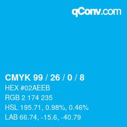 Color code: CMYK 99 / 26 / 0 / 8 | qconv.com