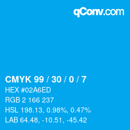 Color code: CMYK 99 / 30 / 0 / 7 | qconv.com
