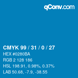 Código de color: CMYK 99 / 31 / 0 / 27 | qconv.com