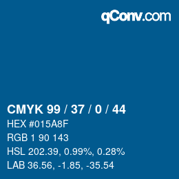 Color code: CMYK 99 / 37 / 0 / 44 | qconv.com