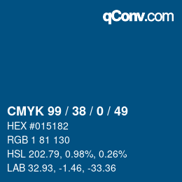 Color code: CMYK 99 / 38 / 0 / 49 | qconv.com