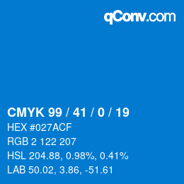 Color code: CMYK 99 / 41 / 0 / 19 | qconv.com