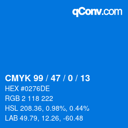 Color code: CMYK 99 / 47 / 0 / 13 | qconv.com