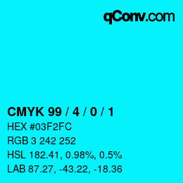 Farbcode: CMYK 99 / 4 / 0 / 1 | qconv.com
