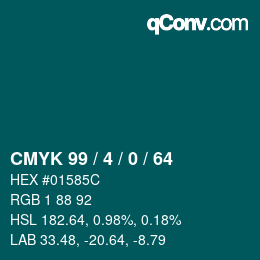 Farbcode: CMYK 99 / 4 / 0 / 64 | qconv.com