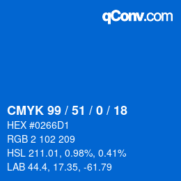 Color code: CMYK 99 / 51 / 0 / 18 | qconv.com