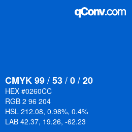 Color code: CMYK 99 / 53 / 0 / 20 | qconv.com