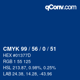 Color code: CMYK 99 / 56 / 0 / 51 | qconv.com
