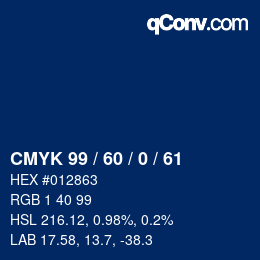 Color code: CMYK 99 / 60 / 0 / 61 | qconv.com