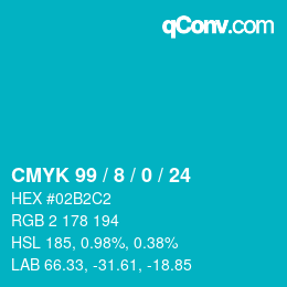Color code: CMYK 99 / 8 / 0 / 24 | qconv.com
