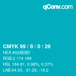 Color code: CMYK 99 / 8 / 0 / 26 | qconv.com