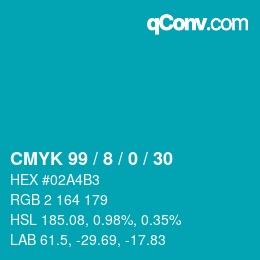 Color code: CMYK 99 / 8 / 0 / 30 | qconv.com