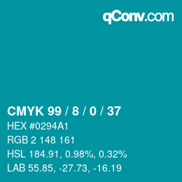Color code: CMYK 99 / 8 / 0 / 37 | qconv.com