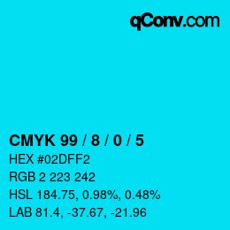 Color code: CMYK 99 / 8 / 0 / 5 | qconv.com
