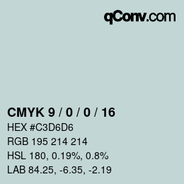 カラーコード: CMYK 9 / 0 / 0 / 16 | qconv.com