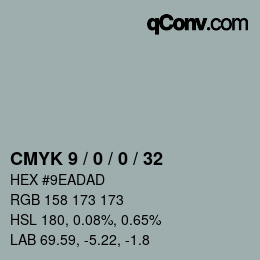 颜色代码: CMYK 9 / 0 / 0 / 32 | qconv.com