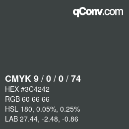 カラーコード: CMYK 9 / 0 / 0 / 74 | qconv.com