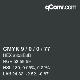 カラーコード: CMYK 9 / 0 / 0 / 77 | qconv.com