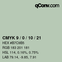 カラーコード: CMYK 9 / 0 / 10 / 21 | qconv.com