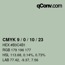 颜色代码: CMYK 9 / 0 / 10 / 23 | qconv.com
