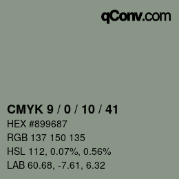 Código de color: CMYK 9 / 0 / 10 / 41 | qconv.com