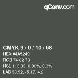 Color code: CMYK 9 / 0 / 10 / 68 | qconv.com