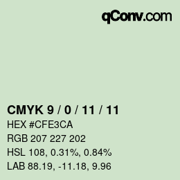 カラーコード: CMYK 9 / 0 / 11 / 11 | qconv.com