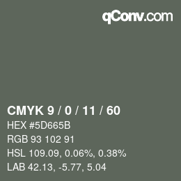 Color code: CMYK 9 / 0 / 11 / 60 | qconv.com