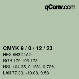 カラーコード: CMYK 9 / 0 / 12 / 23 | qconv.com