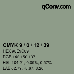 Color code: CMYK 9 / 0 / 12 / 39 | qconv.com