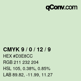 颜色代码: CMYK 9 / 0 / 12 / 9 | qconv.com