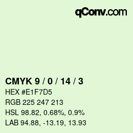 颜色代码: CMYK 9 / 0 / 14 / 3 | qconv.com