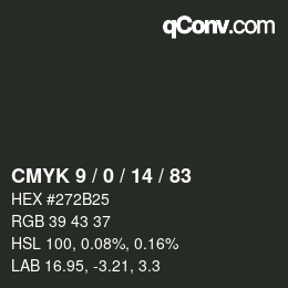 Color code: CMYK 9 / 0 / 14 / 83 | qconv.com