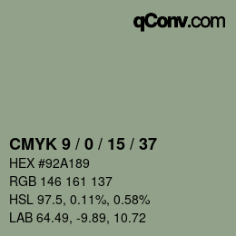 Color code: CMYK 9 / 0 / 15 / 37 | qconv.com