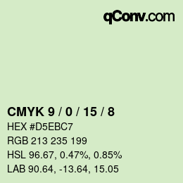 Code couleur: CMYK 9 / 0 / 15 / 8 | qconv.com