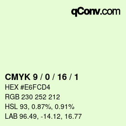 Color code: CMYK 9 / 0 / 16 / 1 | qconv.com